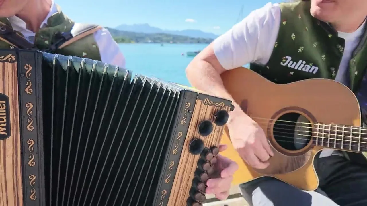 Detail: Steirische und Gitarre
