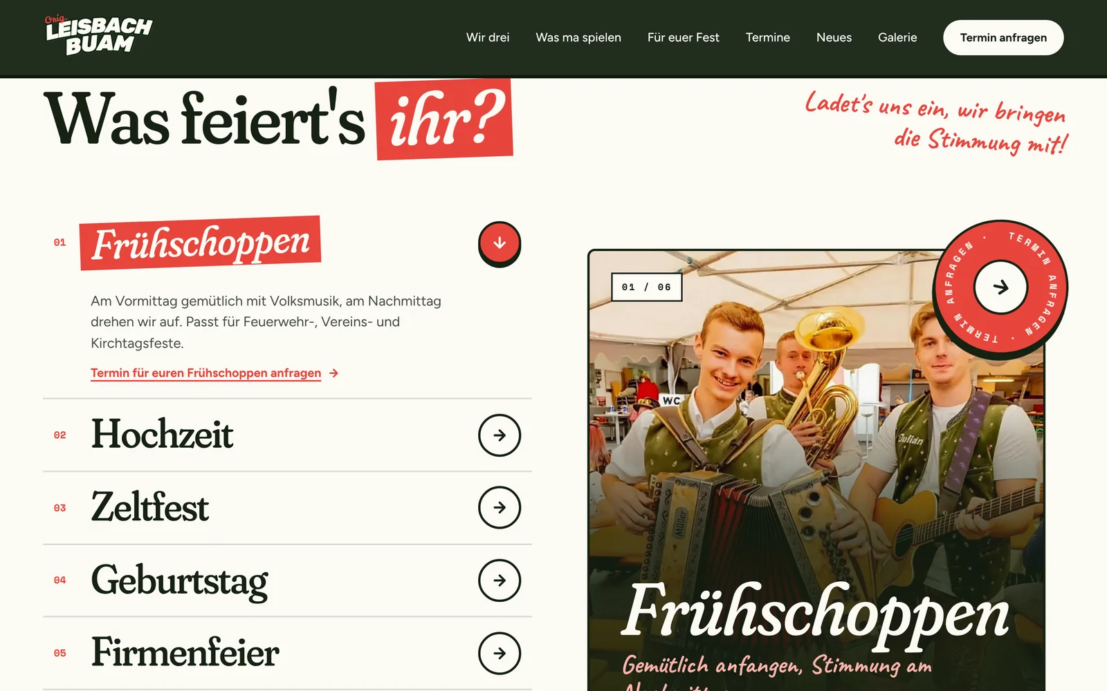 Website: Was feiert's ihr? Liste der Feste mit Bild zum Frühschoppen
