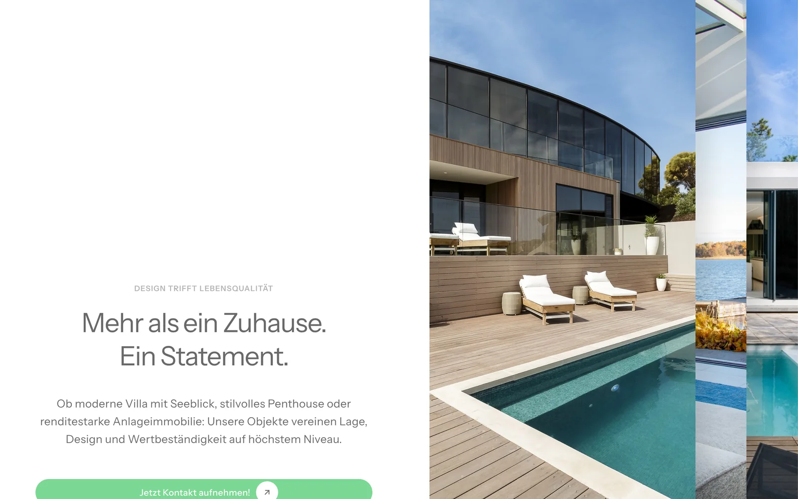 Startseite: Mehr als ein Zuhause. Ein Statement. Drei Objekte als Bilderwand