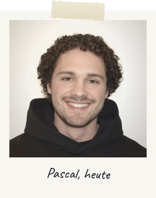 Polaroid von Pascal Leon Machor, Gründer von Kloa, handschriftlich: Pascal, heute